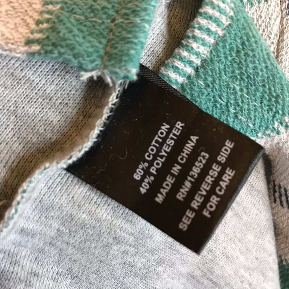 NWT Brooklyn Cloth Green & Gray Hooded Sweater Sma - Picture 8 of 8